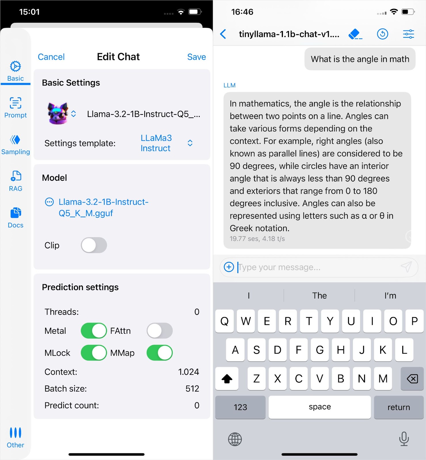 Старый iPhone со слабым железом, конечно, сильно ограничивает возможности LLM
