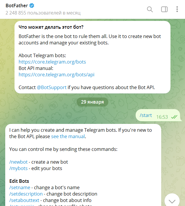Telegram бот + ИИ Jlama своими руками - 2 Telegram бот + ИИ Jlama своими руками - 2