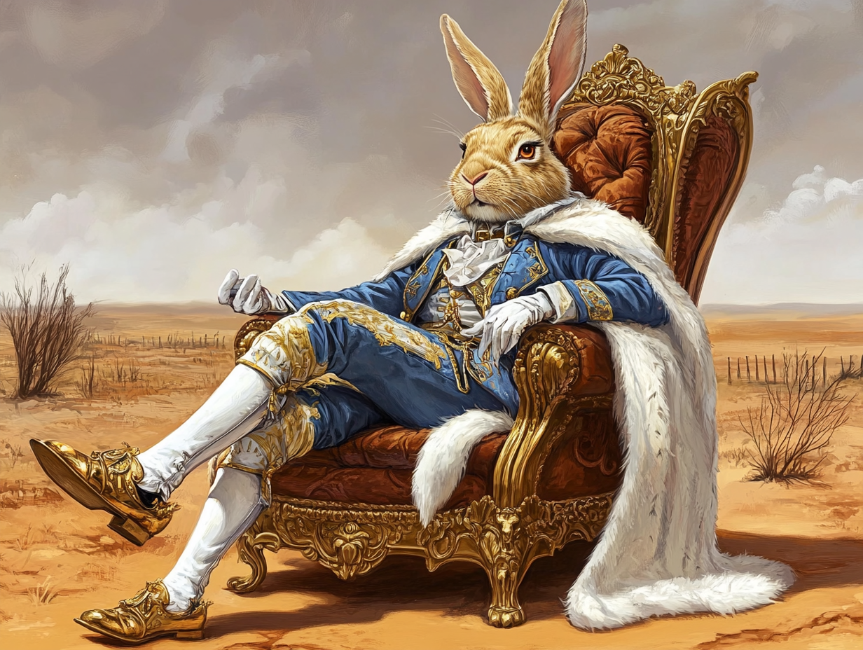 Воцарение кролика в Австралии. © Midjourney Воцарение кролика в Австралии. © Midjourney