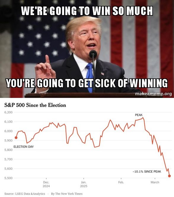 Трамп, кстати, раздавал предвыборные обещания, что американцы будут вместе с ним так много побеждать, что даже устанут это делать 🤔