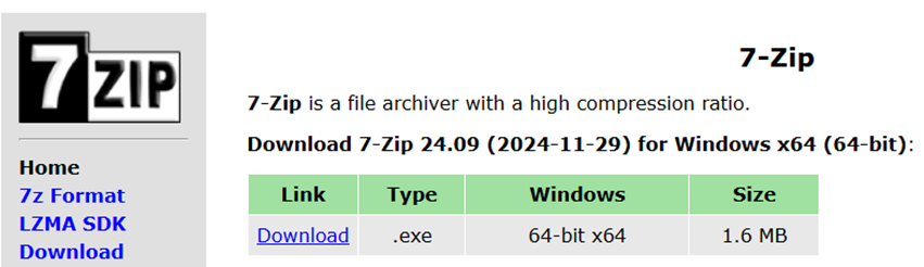 Рис.8. Страница загрузки 7-Zip