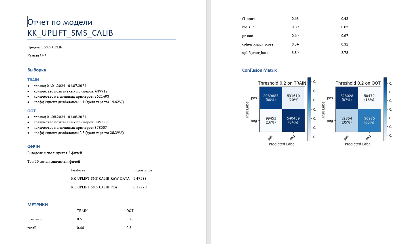 Пример первых страниц отчета