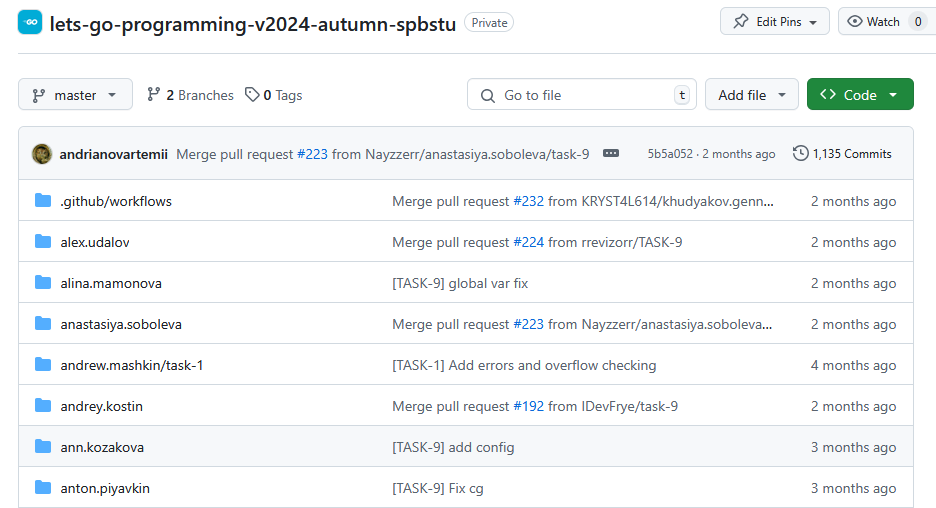 Корневой каталог master-ветки в системе контроля версий