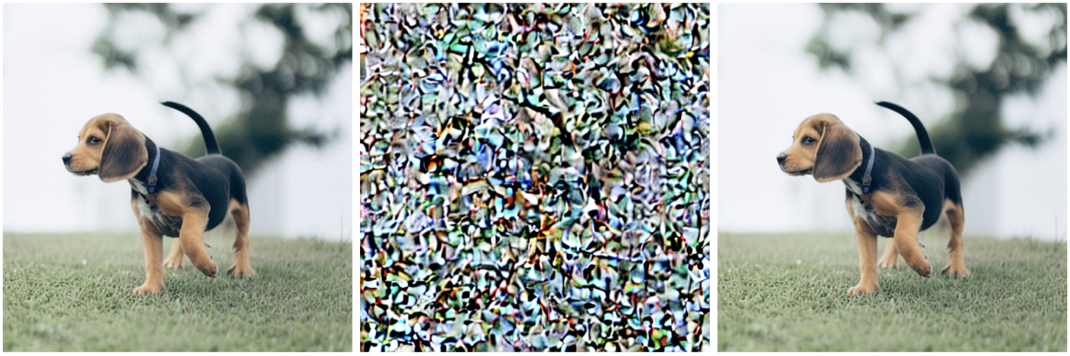 Исходное изображения → «вернули» его к шуму → попробовали восстановить