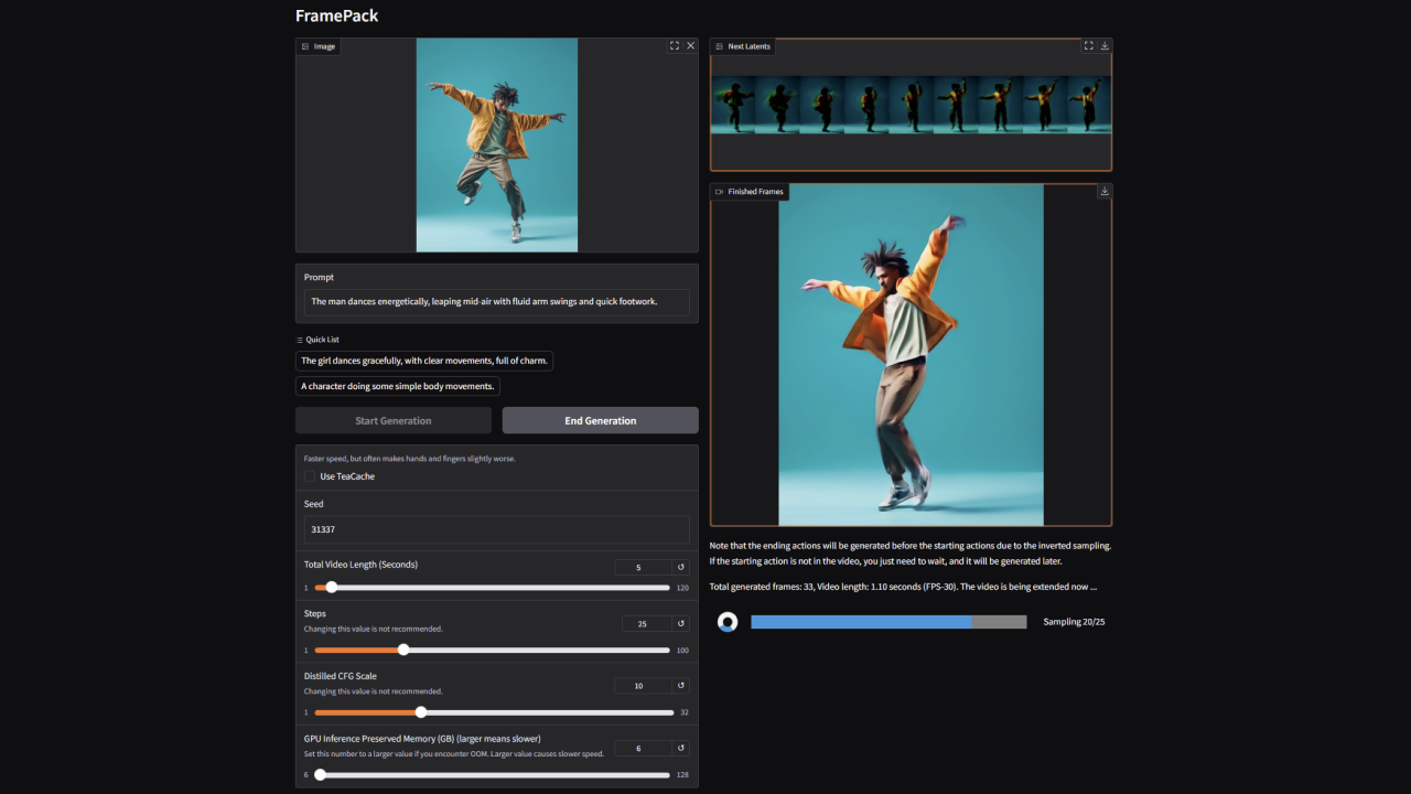 Разработчики из Стэнфорда представили FramePack — локальную систему генерации видео на потребительских видеокартах - 1 Разработчики из Стэнфорда представили FramePack — локальную систему генерации видео на потребительских видеокартах - 1