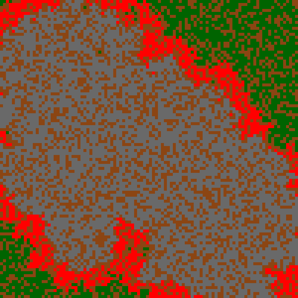 Создаем интерактивную симуляцию лесного пожара на Python с использованием клеточных автоматов - 4