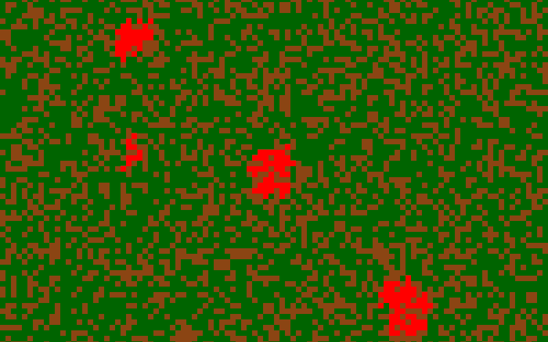 Создаем интерактивную симуляцию лесного пожара на Python с использованием клеточных автоматов - 1