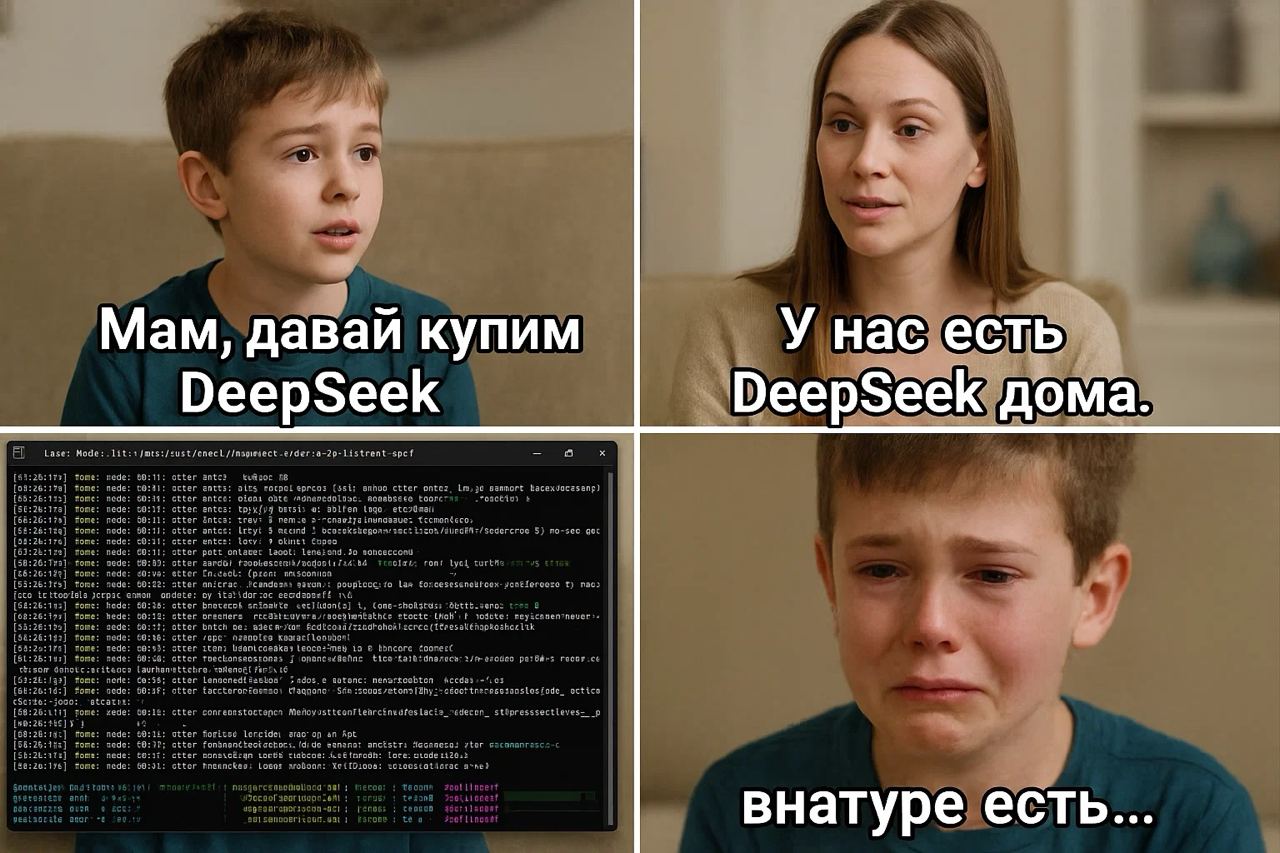 За полчаса установил DeepSeek 1.5B, пока вы искали GPT подешевле - 1