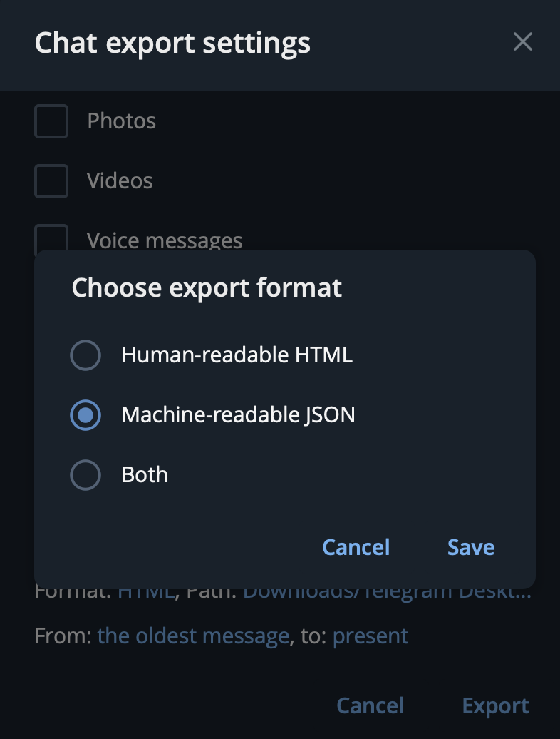 Выбираем JSON