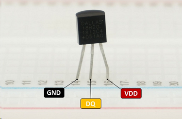DS18B20 pinout