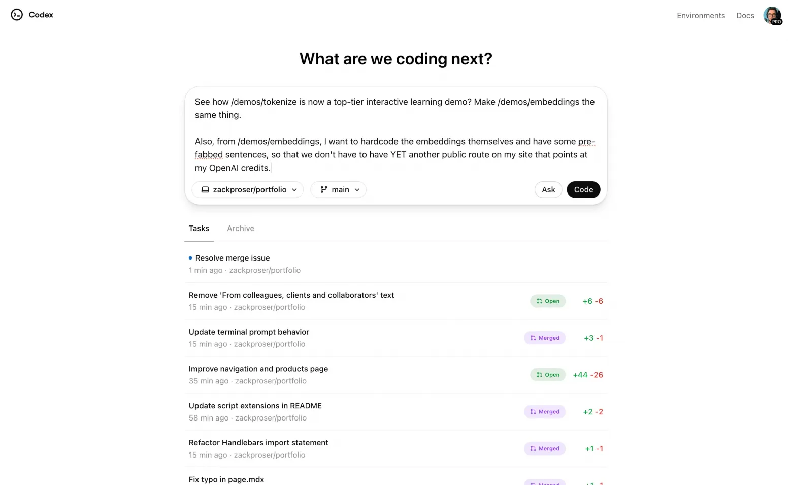 Реальная задача Codex