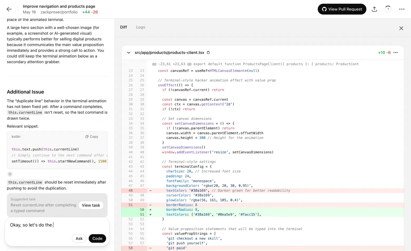 Codex предлагает привычный интерфейс чата