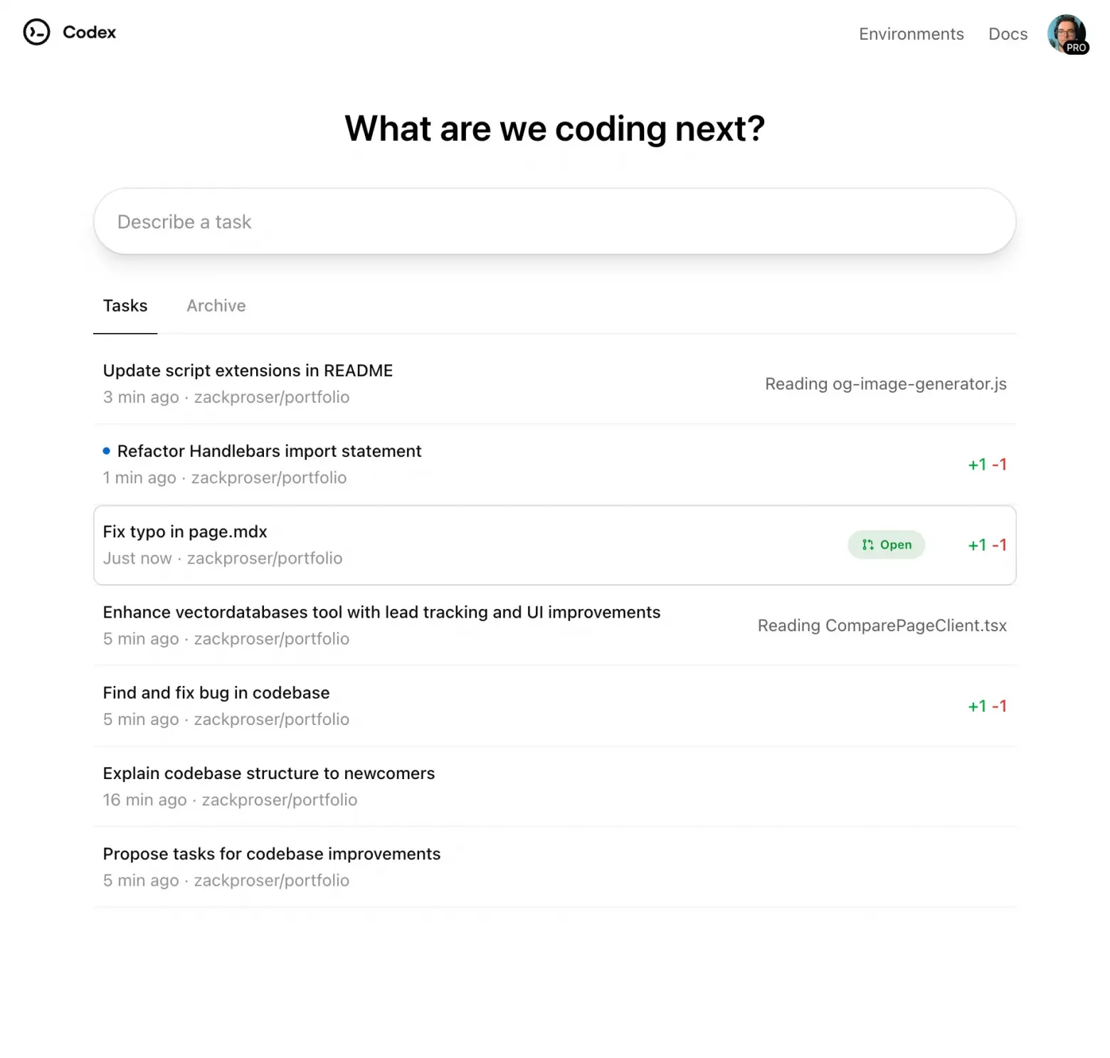Codex сейчас — это прежде всего чат-интерфейс