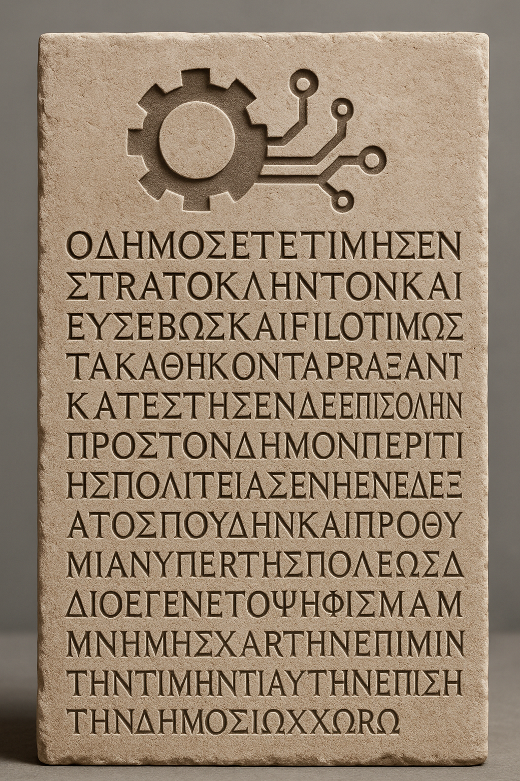 Чат решил, что раз уж я занимаюсь электроникой, то изображение pcb-дорожек подключенных к шестеренке на древнегреческой стеле меня обрадует