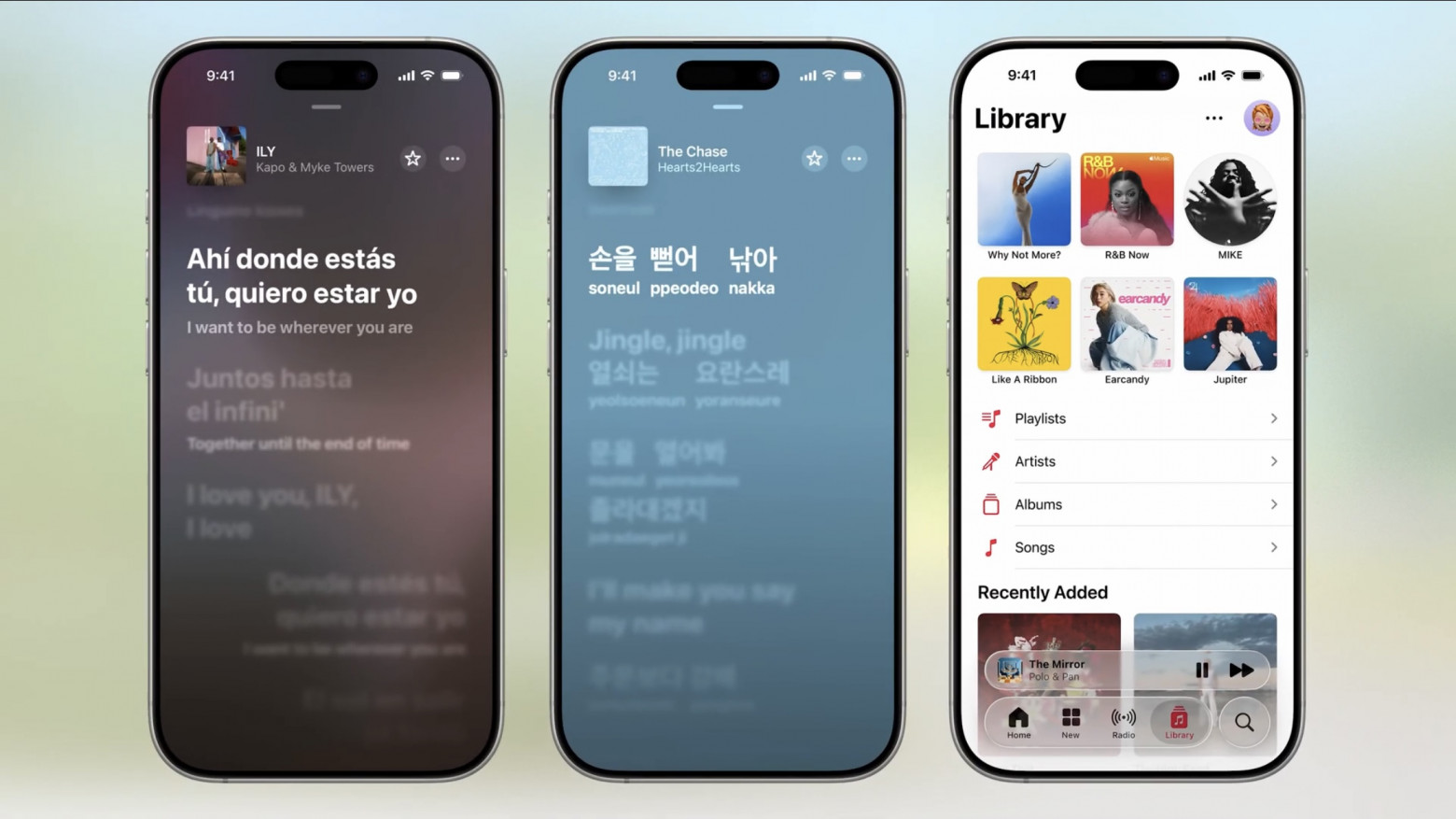  В Music теперь есть также перевод текста песен, а функция Lyrics Pronunciation – помогает петь на любом языке.  AutoMix – умный переход между треками с эффектом диджея.