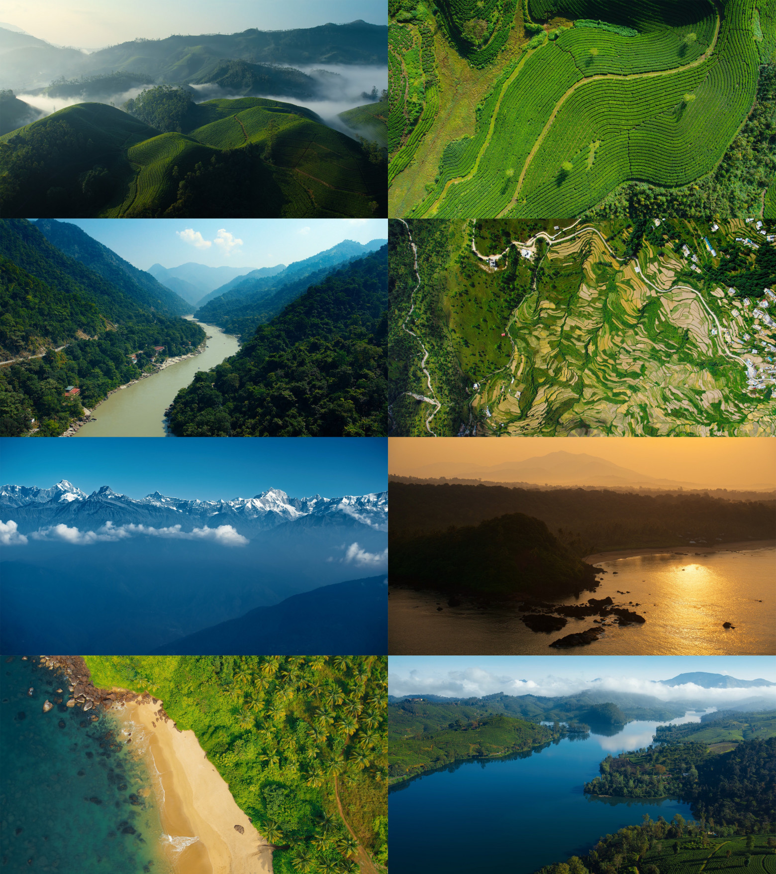  Новые аэрофоны (экранные заставки) из Индии, включая Гоа и Кералу.