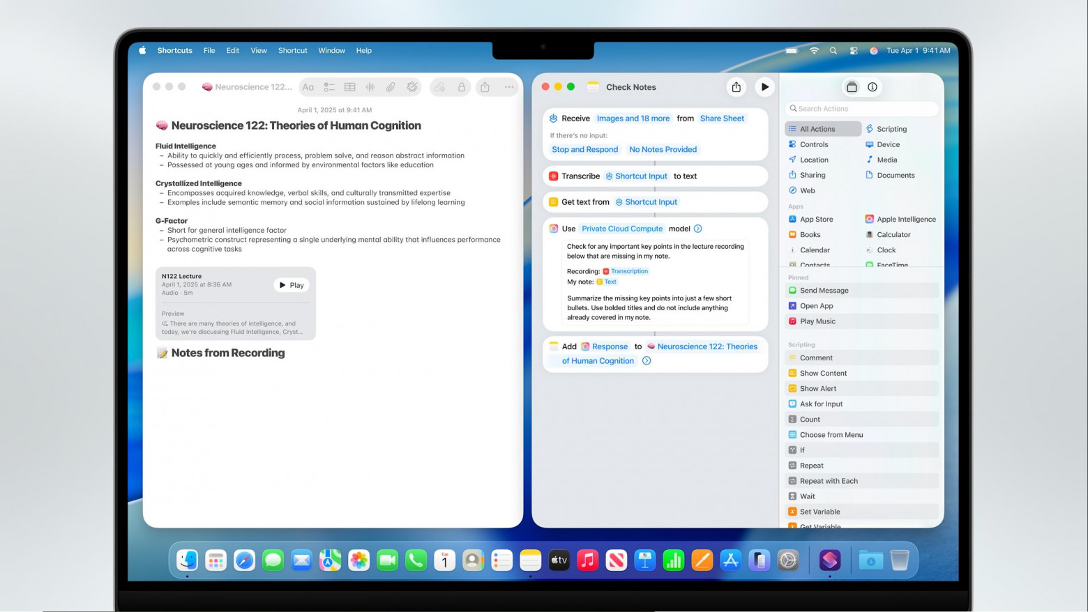 Обновили и Команды, они теперь поддерживают Apple Intelligence и ChatGPT. Автоматизация с поддержкой генеративных моделей и возможность использовать ChatGPT для задач (по желанию). Автоматический запуск по триггерам (время, подключение дисплея и другое).А Напоминания с Apple Intelligence могут автоматически извлекать задачи из писем, заметок и веб-страниц.