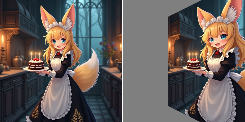 Поворот картинки в pinhole проекции