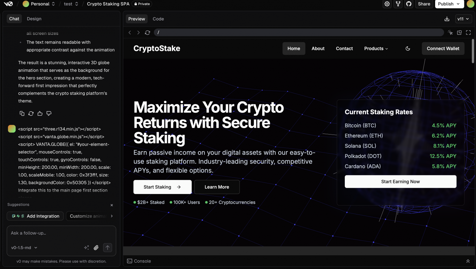 Сайт с роутингом за вечер без единой строки кода на Next.js с помощью Vercel AI - 15