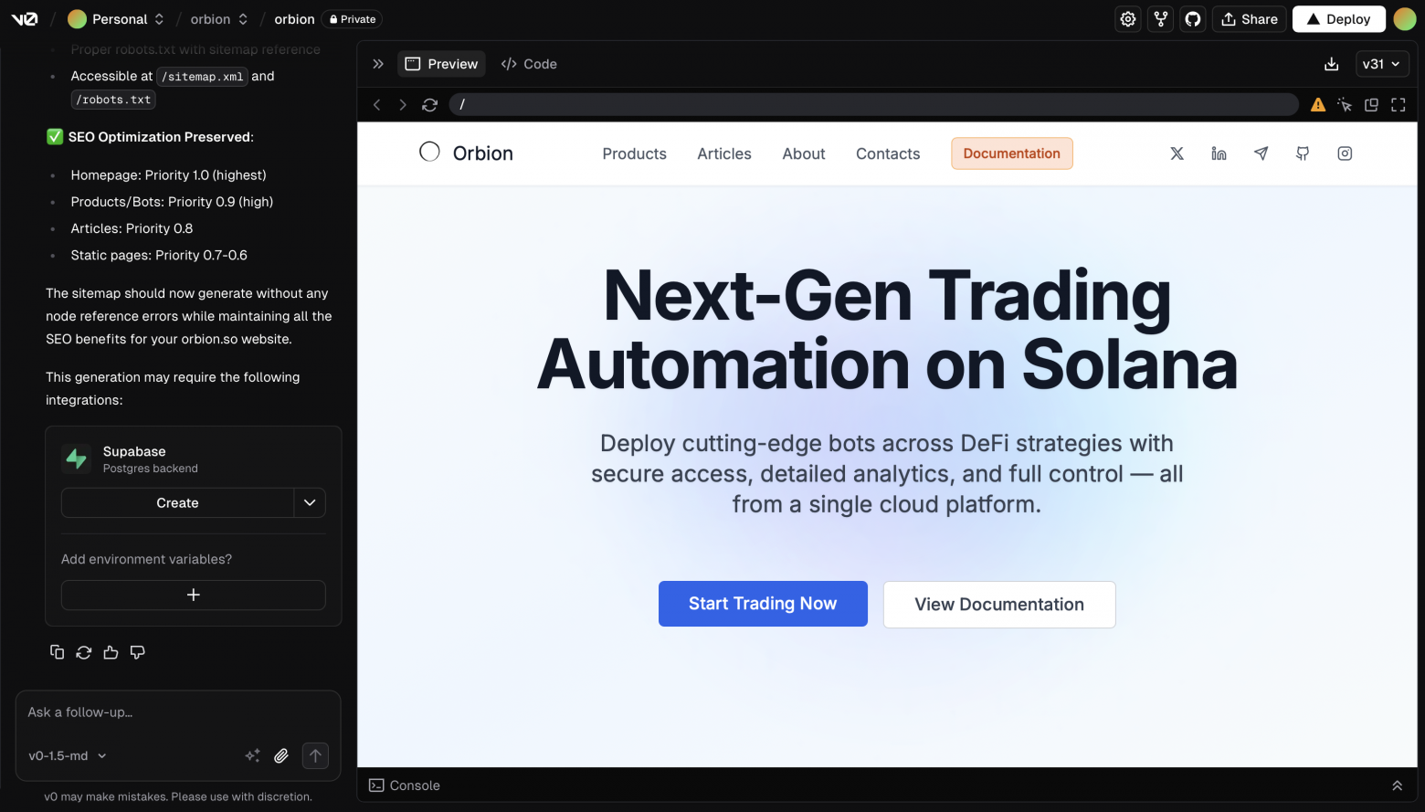 Сайт с роутингом за вечер без единой строки кода на Next.js с помощью Vercel AI - 4