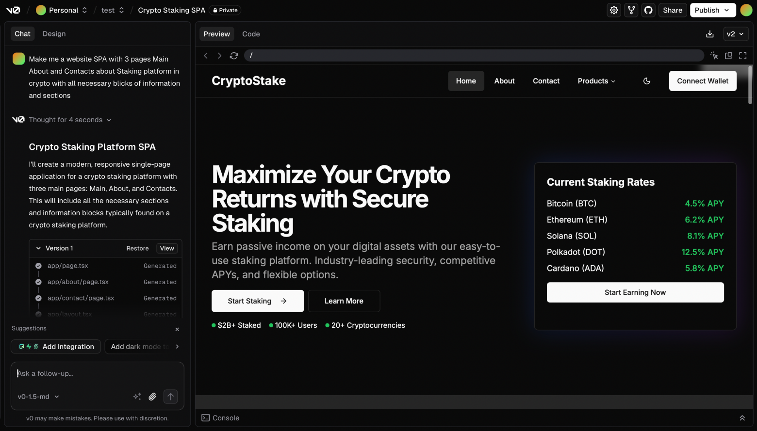 Сайт с роутингом за вечер без единой строки кода на Next.js с помощью Vercel AI - 8