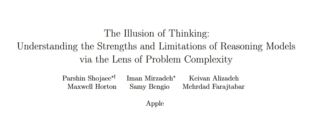 Иллюзия мышления: Почему «думающие» модели на самом деле не думают (и что об этом говорит новое исследование Apple) - 1 Иллюзия мышления: Почему «думающие» модели на самом деле не думают (и что об этом говорит новое исследование Apple) - 1