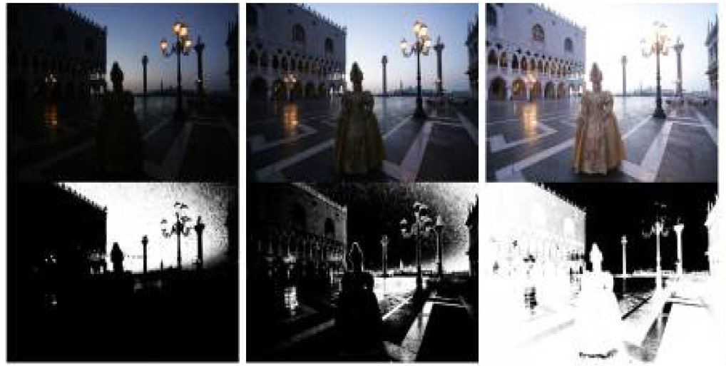 Входная последовательность изображений и соответствующие им карты весов. Источник