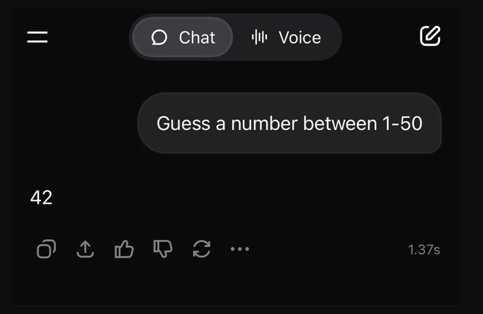 Шесть моделей ИИ дали один и тот же ответ при угадывании числа - 3 Шесть моделей ИИ дали один и тот же ответ при угадывании числа - 3