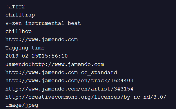 Рисунок 15. Заголовок MP3-файлов с повторяющимся признаком наличия jamendo[.]com  