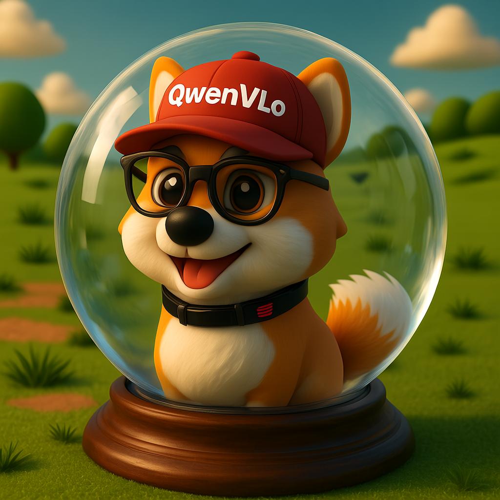 ... мультяшной собаке в кепке и наушниках внутри стеклянного шара