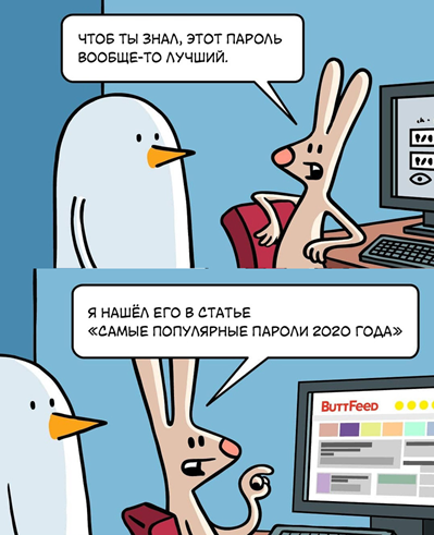 Как НЕ нужно выбирать пароль