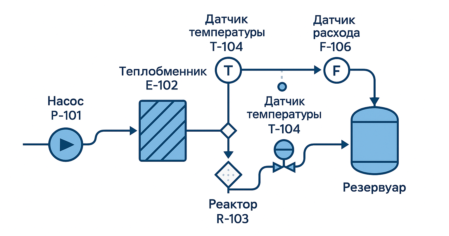 Фрагмент функциональной схемы технологического процесса