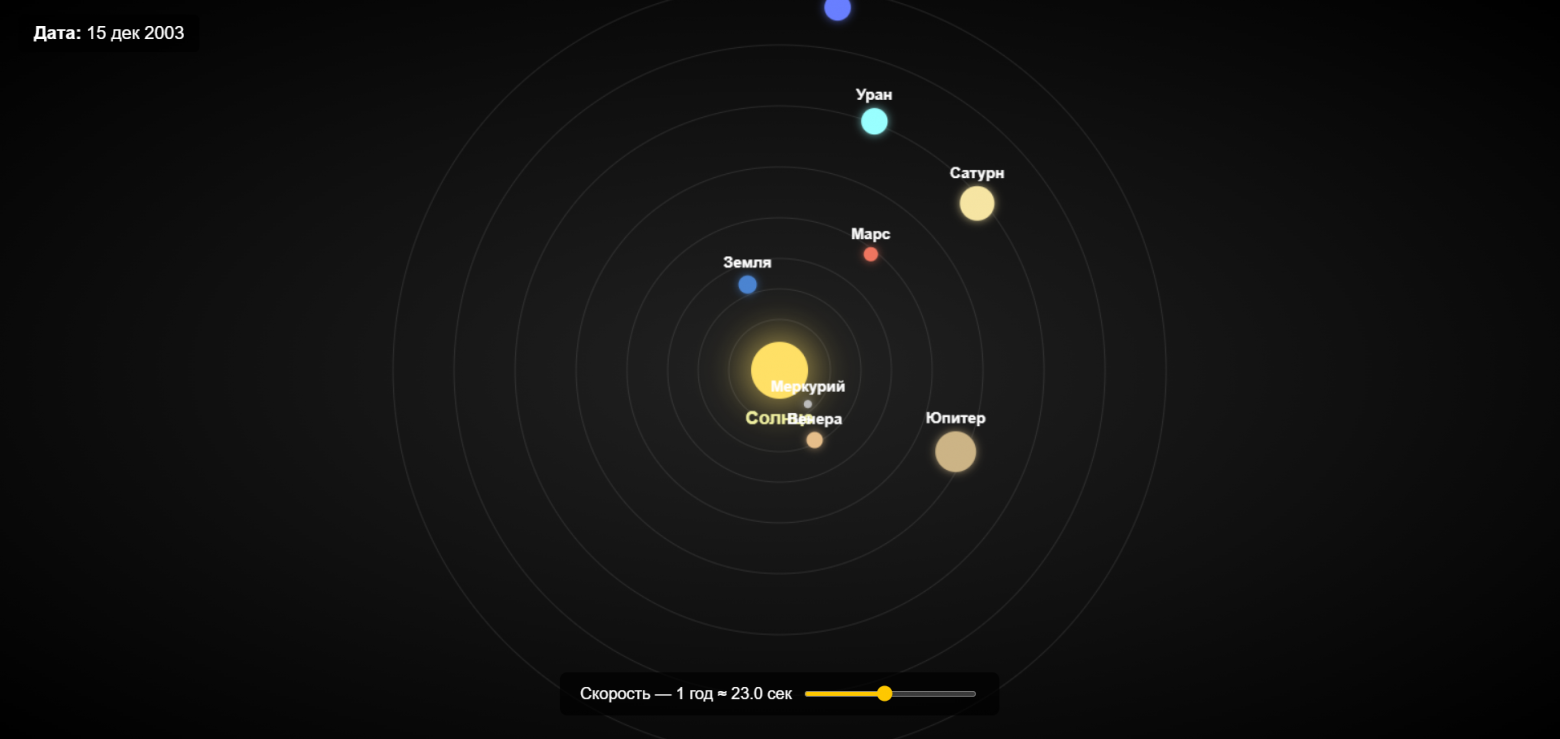 HTML и JS анимация — сравнение нейросетей на примере солнечной системы - 9