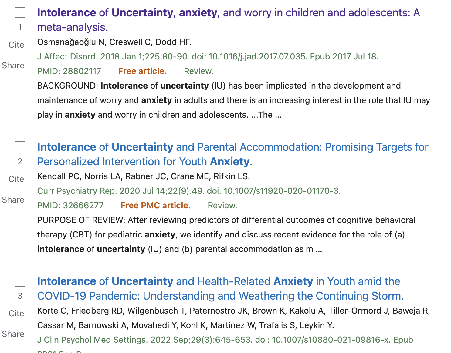 Скриншот с пабмед