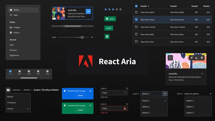 Библиотеки UI-компонентов для React в 2025 году - 7 a preview of the react aria library