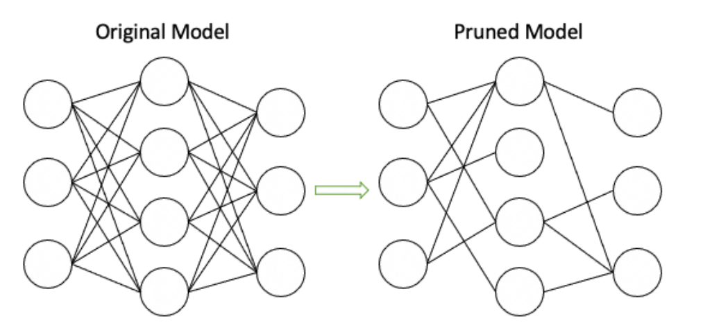 Cхематичная иллюстрация работы прунинга. Источник изображения