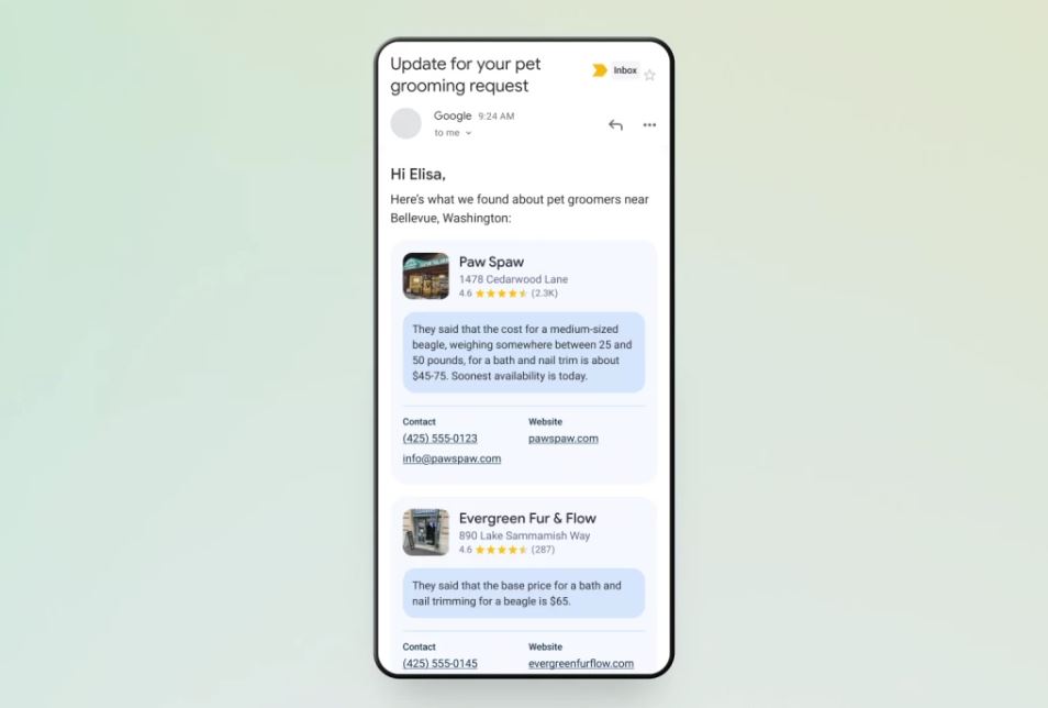 Поиск Google теперь может совершать телефонные звонки с помощью ИИ - 2 Поиск Google теперь может совершать телефонные звонки с помощью ИИ - 2