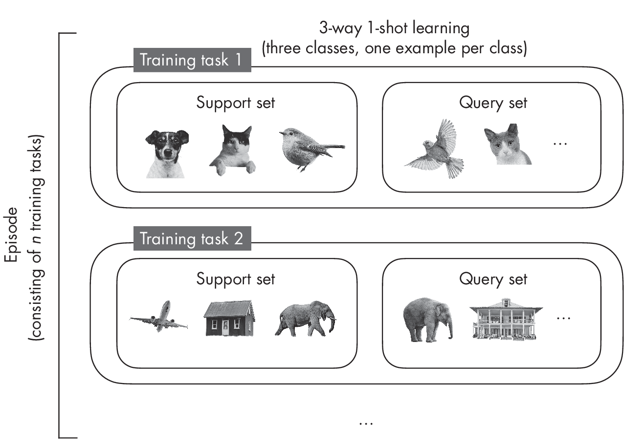 Рисунок 1.1: Тренировочные задания во few-shot обучении