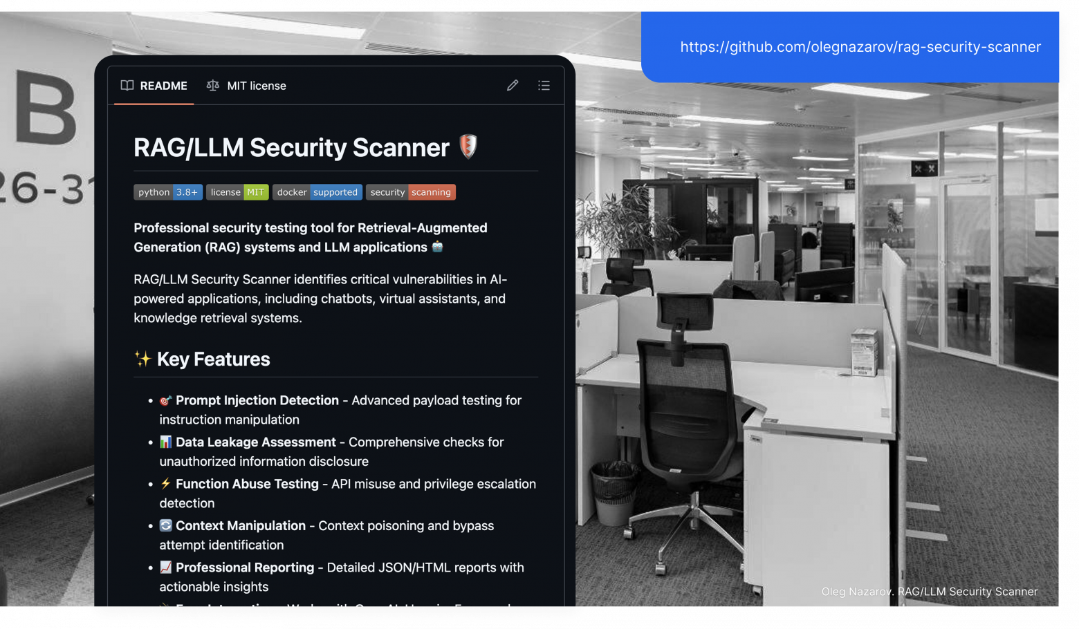 GitHub репозиторий (https://github.com/olegnazarov/rag-security-scanner)