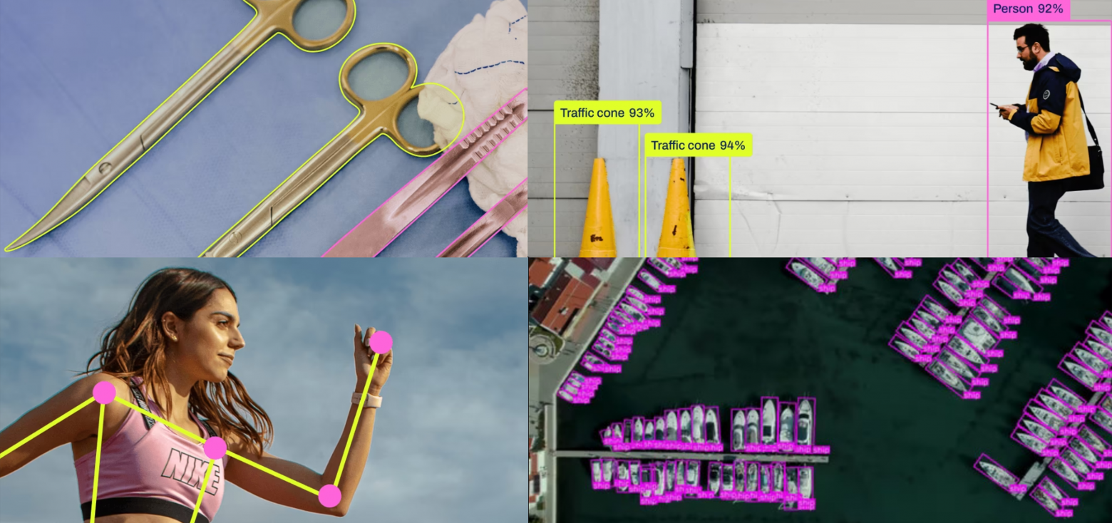 Segmentation, Detection,  Keypoints,  Oriented Bounding