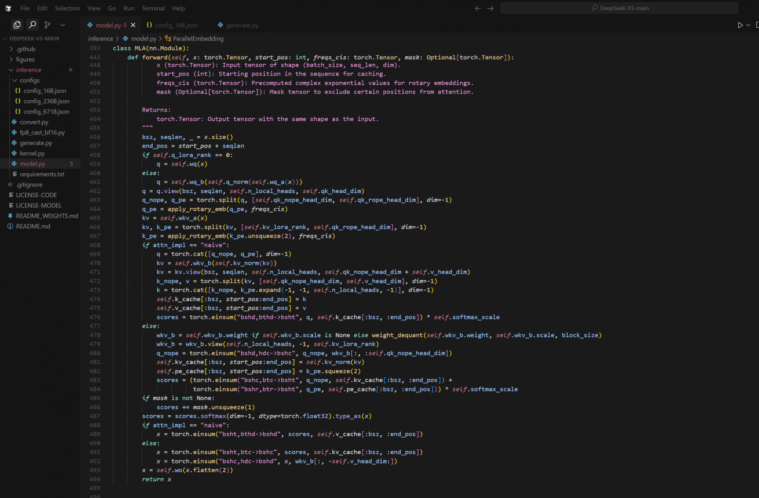 А вот так в DeepSeekV3. Сложно правда? Тут QLora, а einsum перемножение матриц
