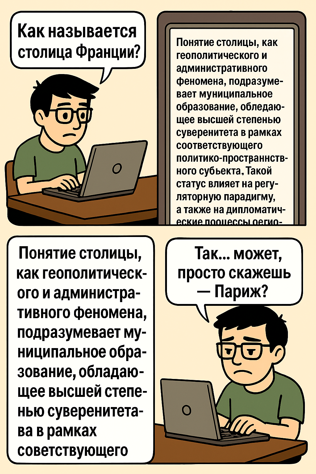 Иллюстрация слишком длинного ответа