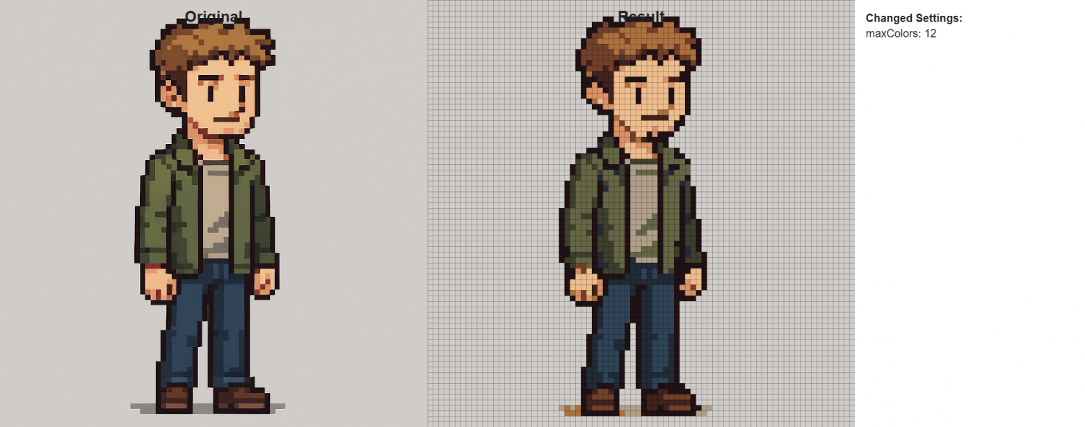 Здесь вручную подобран размер палитры чтобы помочь избавиться от ненужных цветов