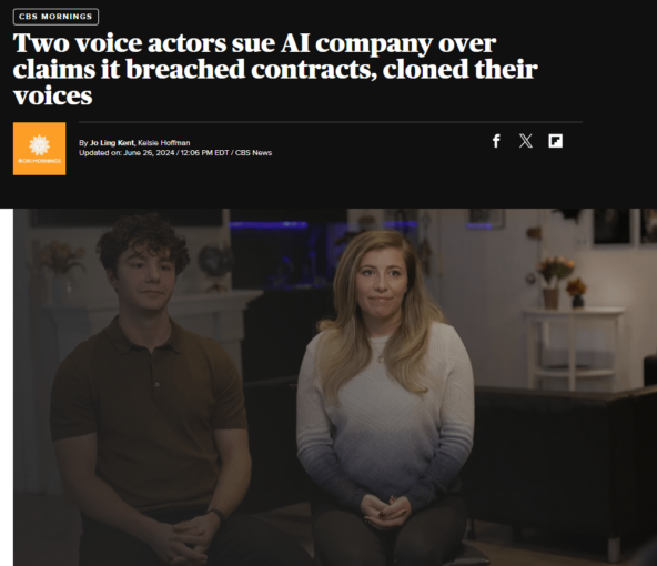 Голосами актёров уже озвучивают то, с чем они не могут согласиться | <a href="https://api.vc.ru/v2.8/redirect?to=https%3A%2F%2Fwww.cbsnews.com%2Fnews%2Ftwo-voice-actors-sue-ai-company-lovo%2F&postId=1885083" rel="nofollow noreferrer noopener" target="_blank">Источник</a>