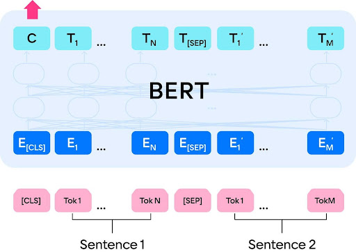 Пример классификации двух текстов с помощью BERT