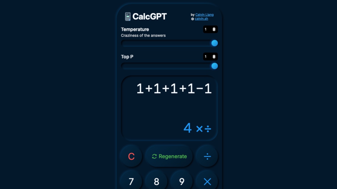 Приложение-калькулятор CalcGPT (calcgpt.io) на базе LLM