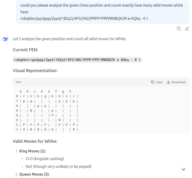 очевидно он не считает на самом деле ходы а опять же "склеивает" ответ из фраз... где их берет?